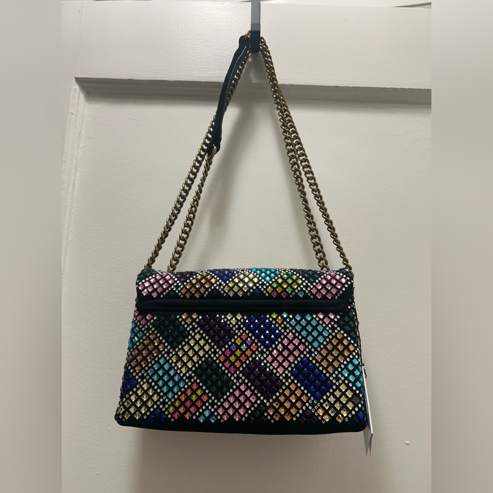 Kurt Geiger The Brixton Multicolor Embellished 2 Way Chain Bag NWT - Picture 2 of 16